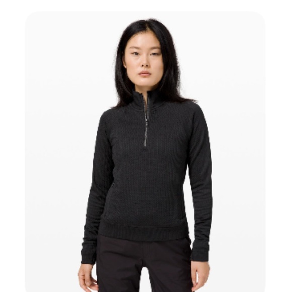 lululemon athletica Black Quilted Half-Zip Pullover